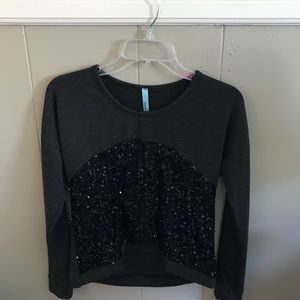 Black Sequin Blouse